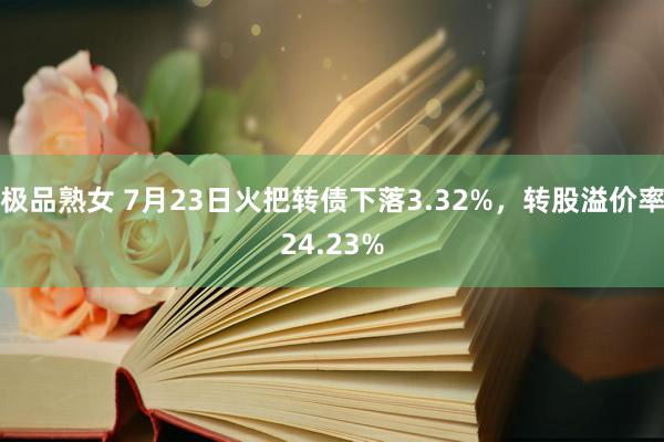 极品熟女 7月23日火把转债下落3.32%，转股溢价率24.23%