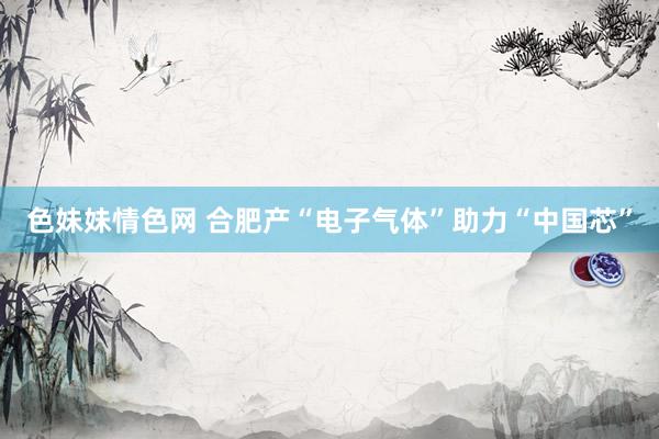   色妹妹情色网 合肥产“电子气体”助力“中国芯”