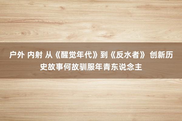   户外 内射 从《醒觉年代》到《反水者》 创新历史故事何故驯服年青东说念主