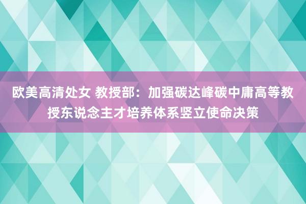   欧美高清处女 教授部：加强碳达峰碳中庸高等教授东说念主才培养体系竖立使命决策