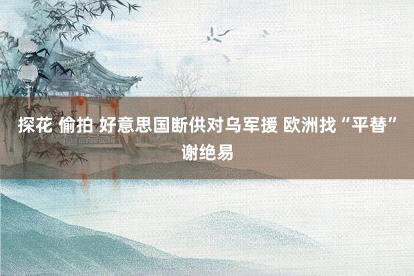 探花 偷拍 好意思国断供对乌军援 欧洲找“平替”谢绝易
