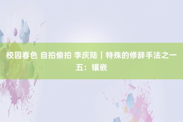 校园春色 自拍偷拍 李庆陆|特殊的修辞手法之一五:镶嵌