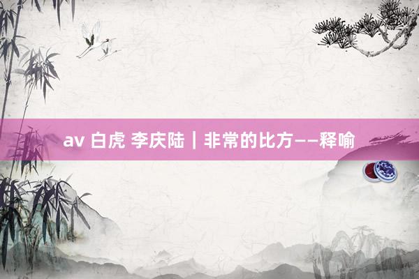 av 白虎 李庆陆|非常的比方——释喻